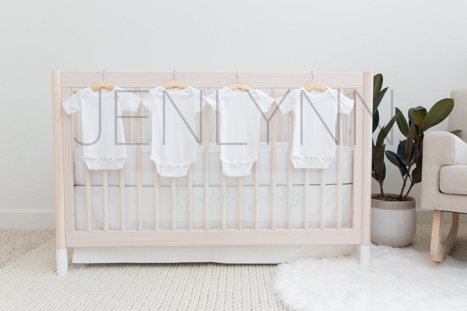 Baby Bodysuit Mockup on Crib #NN48 JPG
