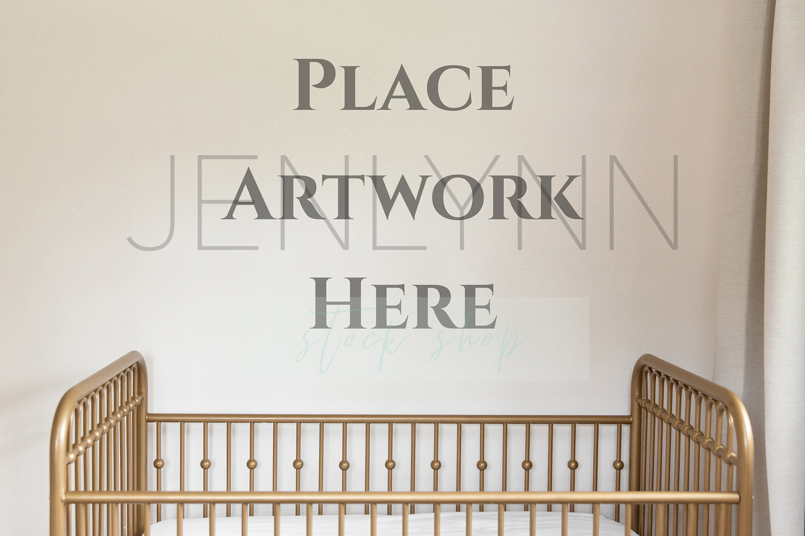 Gold Crib Blank Wall Mockup #2 JPG