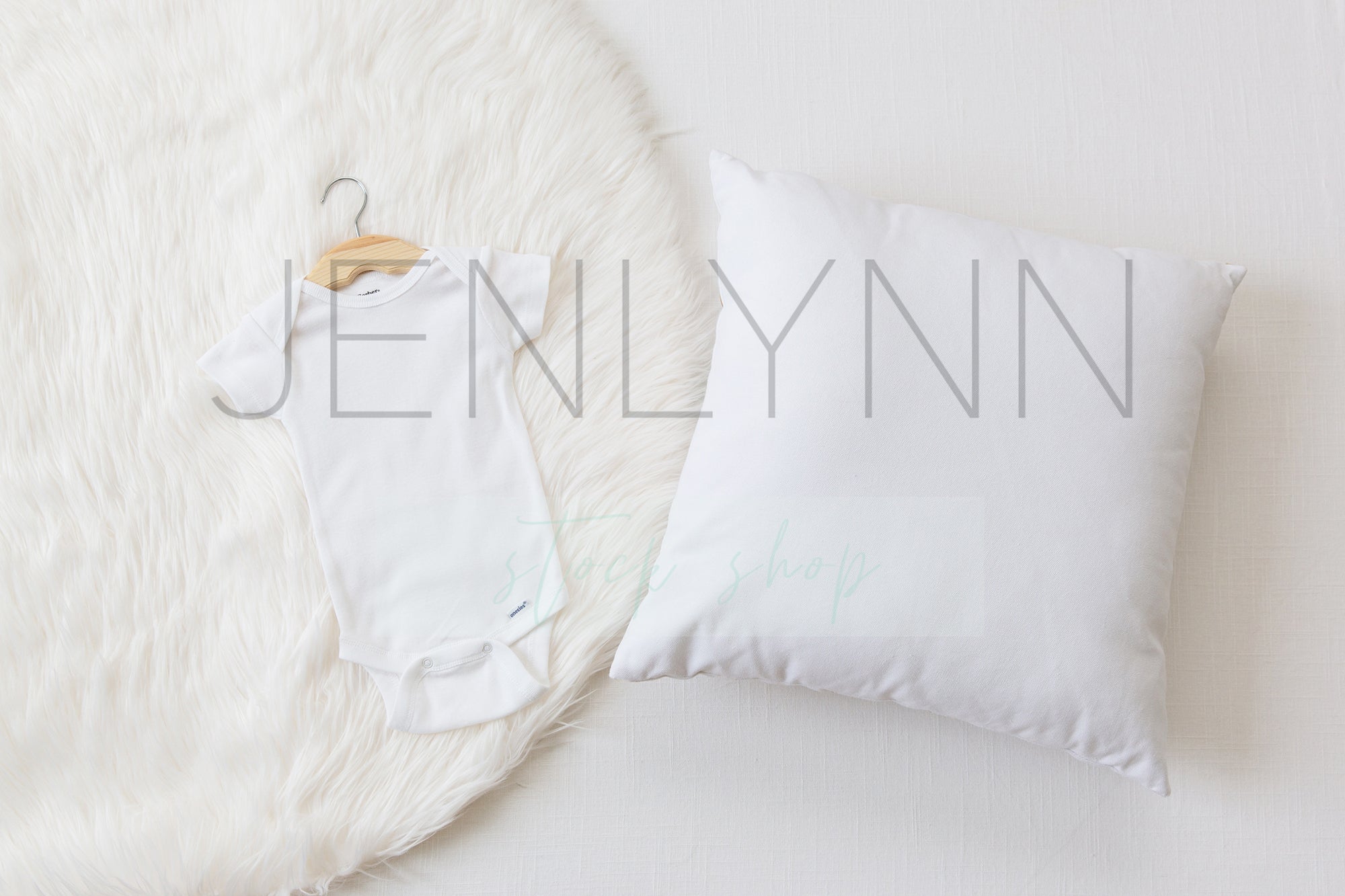 Onesie and Square Pillow Mockup #1 JPG