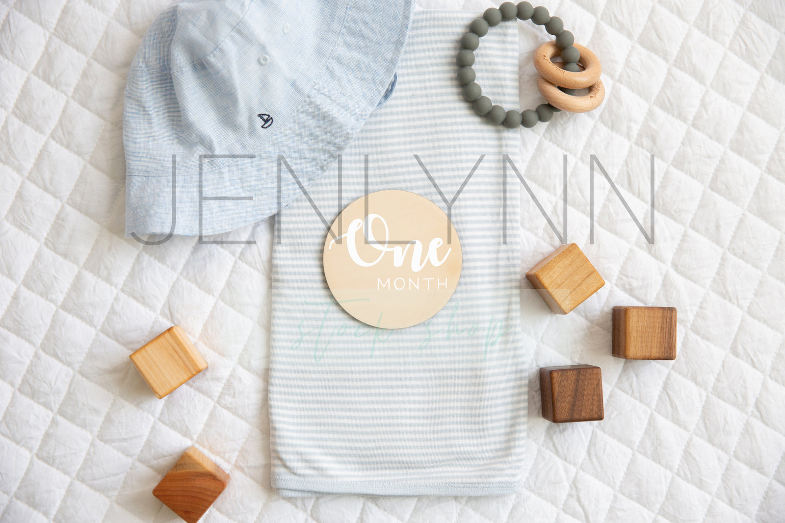 Baby Boy Round Wooden Disc Stats sign #1 PSD