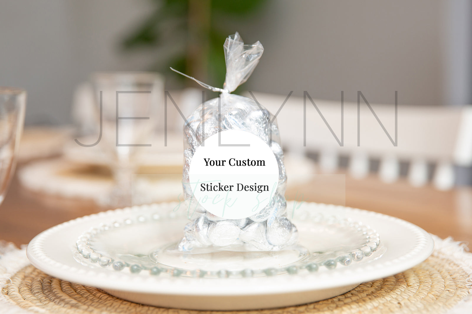 Custom Circle Sticker Mockups Hershey's JPG