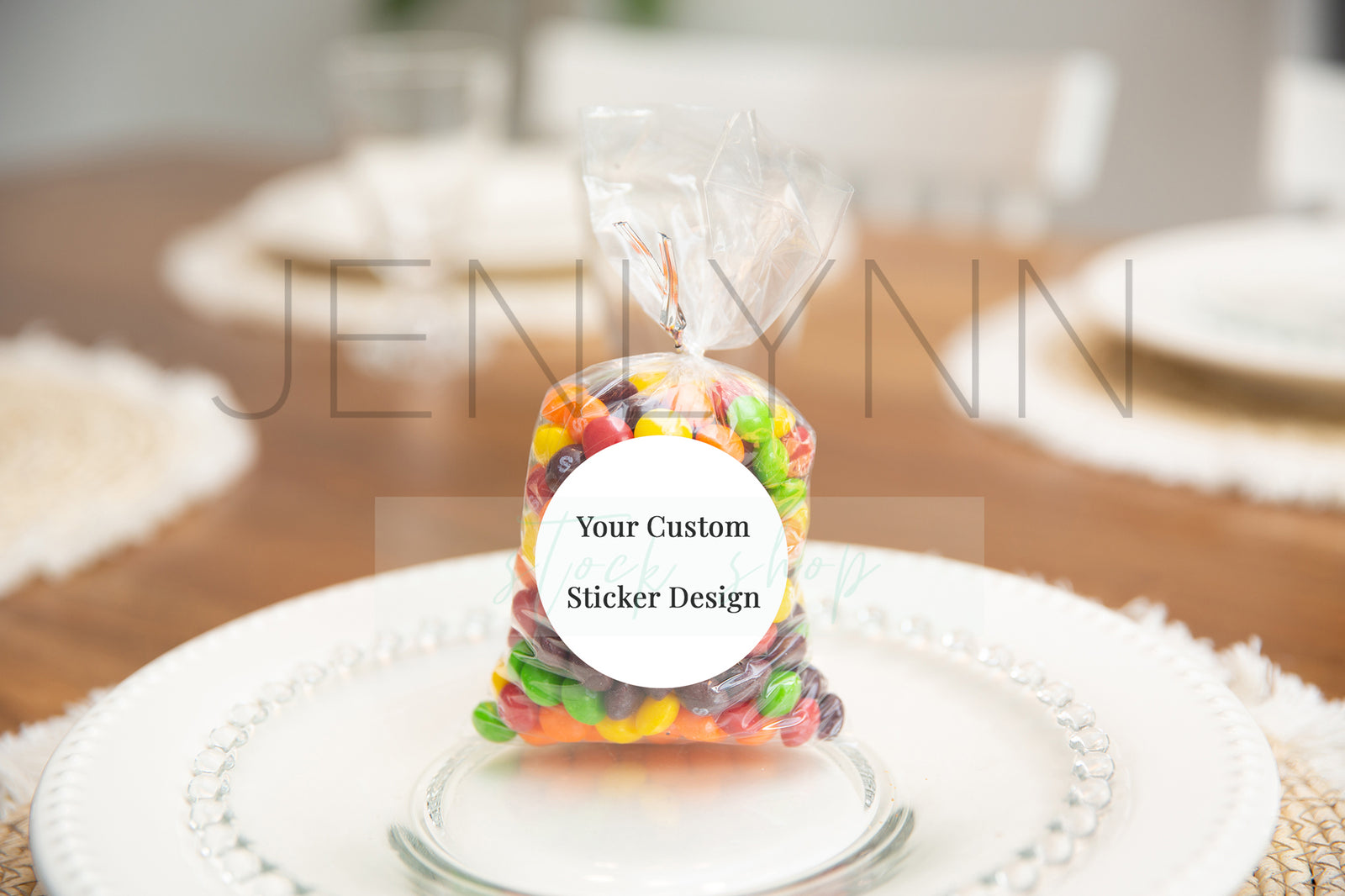 Custom Circle Sticker Mockups Skittles JPG