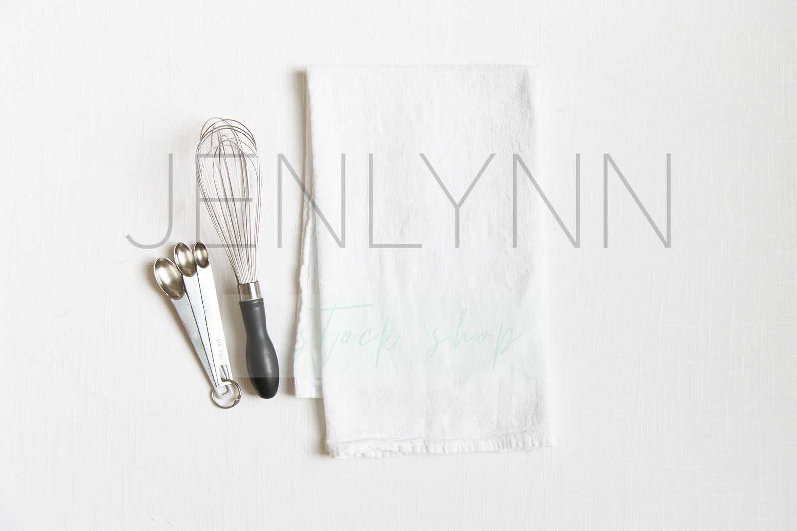 Plain White Kitchen Towel Flatlay #2 JPG
