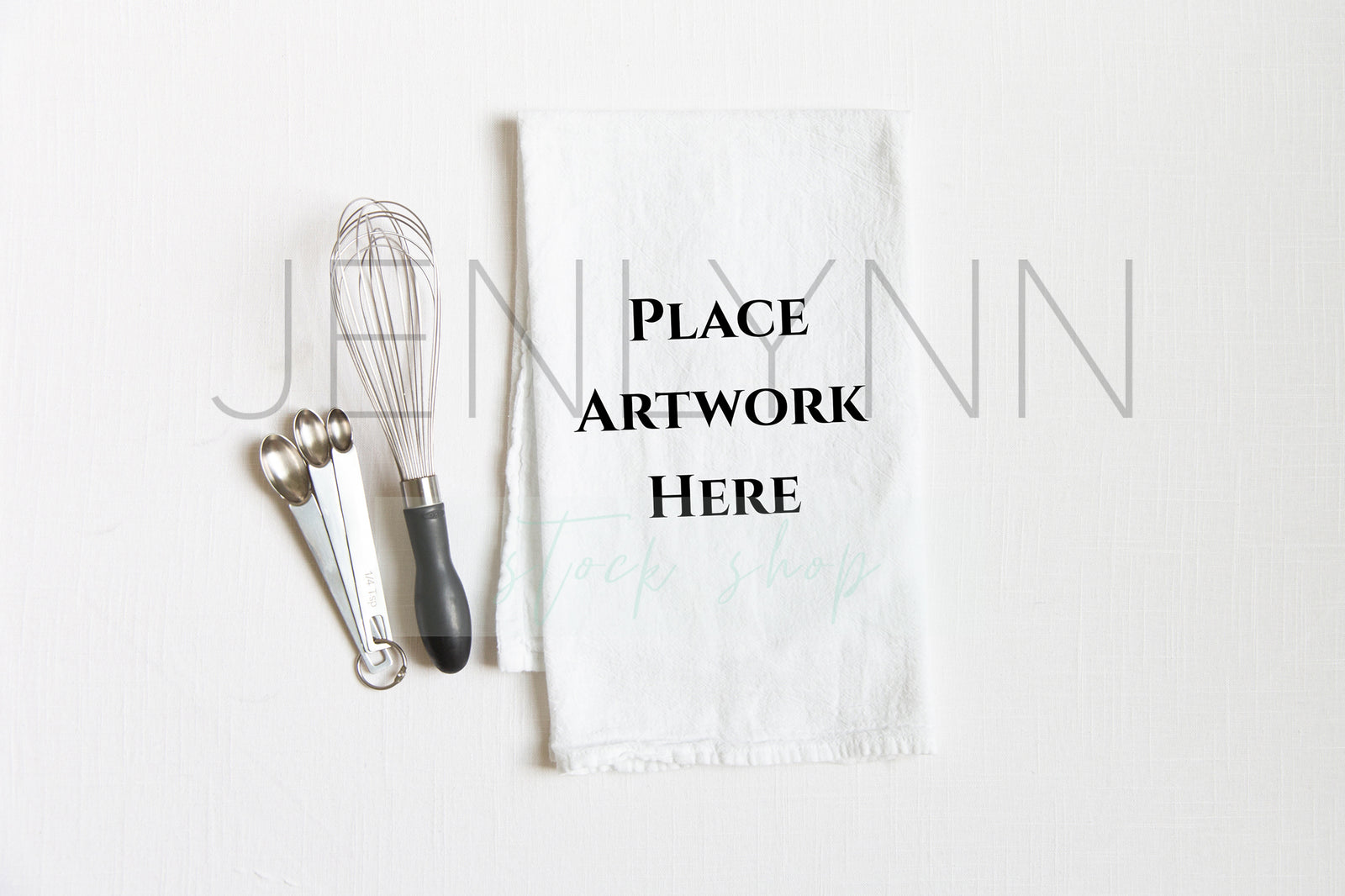 Plain White Kitchen Towel Flatlay #2 JPG
