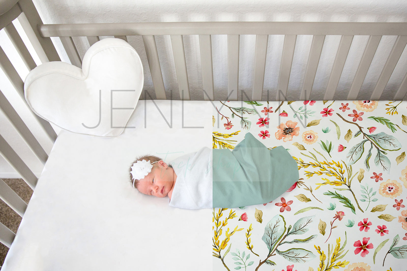 Baby Swaddle and Crib Sheet Mockup #LB13