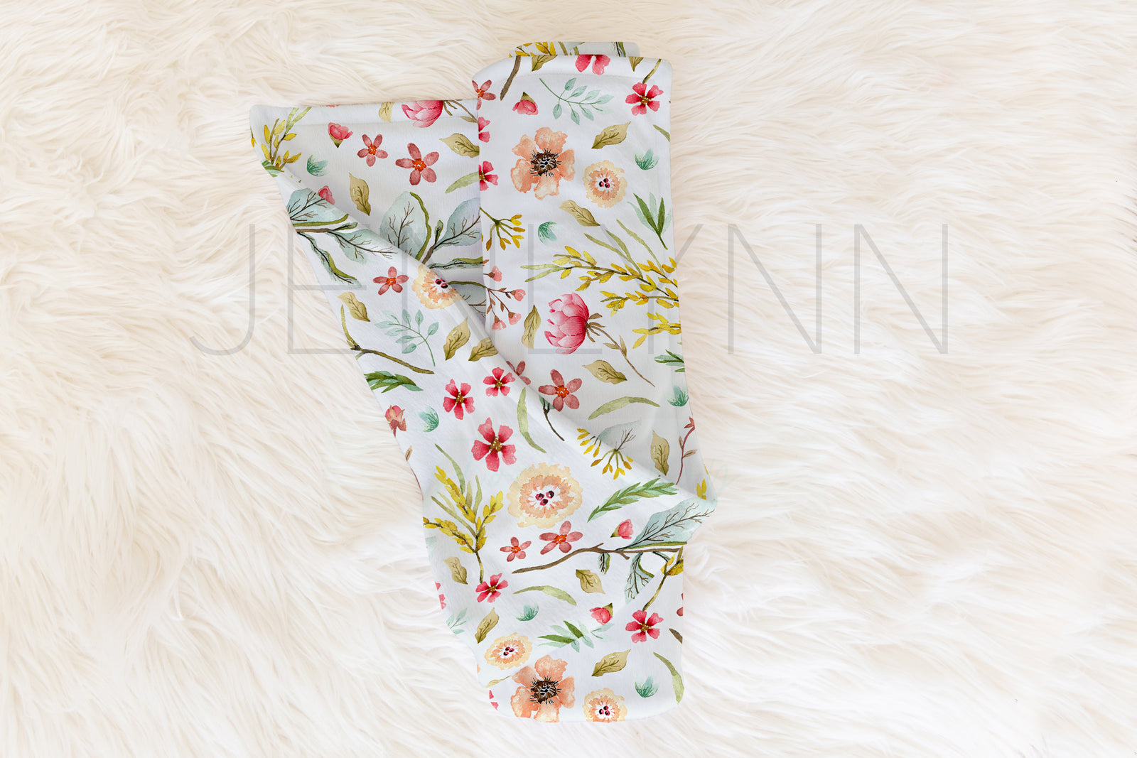 Rolled Minky Baby Blanket Mockup #3