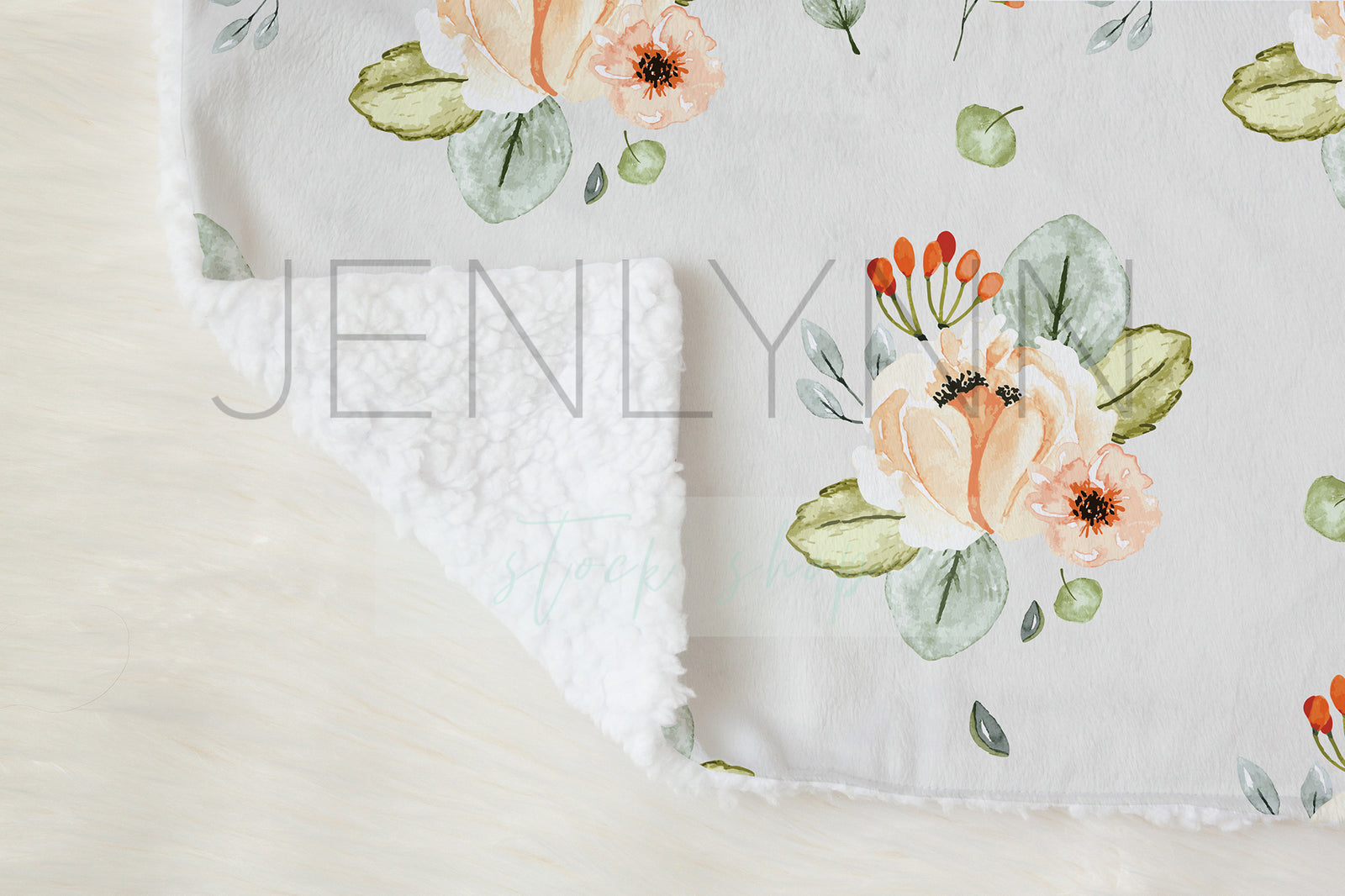 Sherpa Baby Blanket Flat Lay Mockup #1