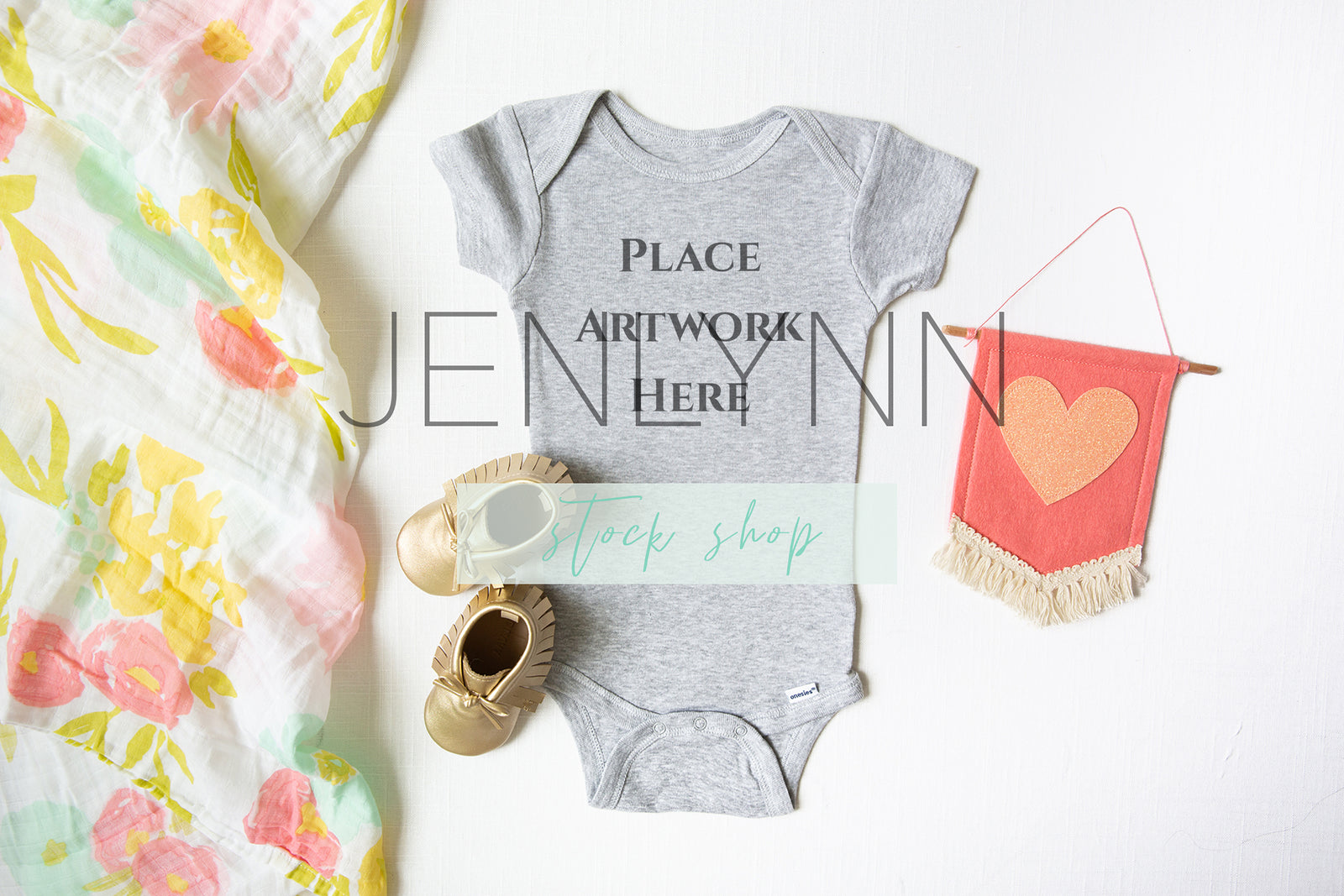 Grey Onesie Mockup flatlay #8 JPG