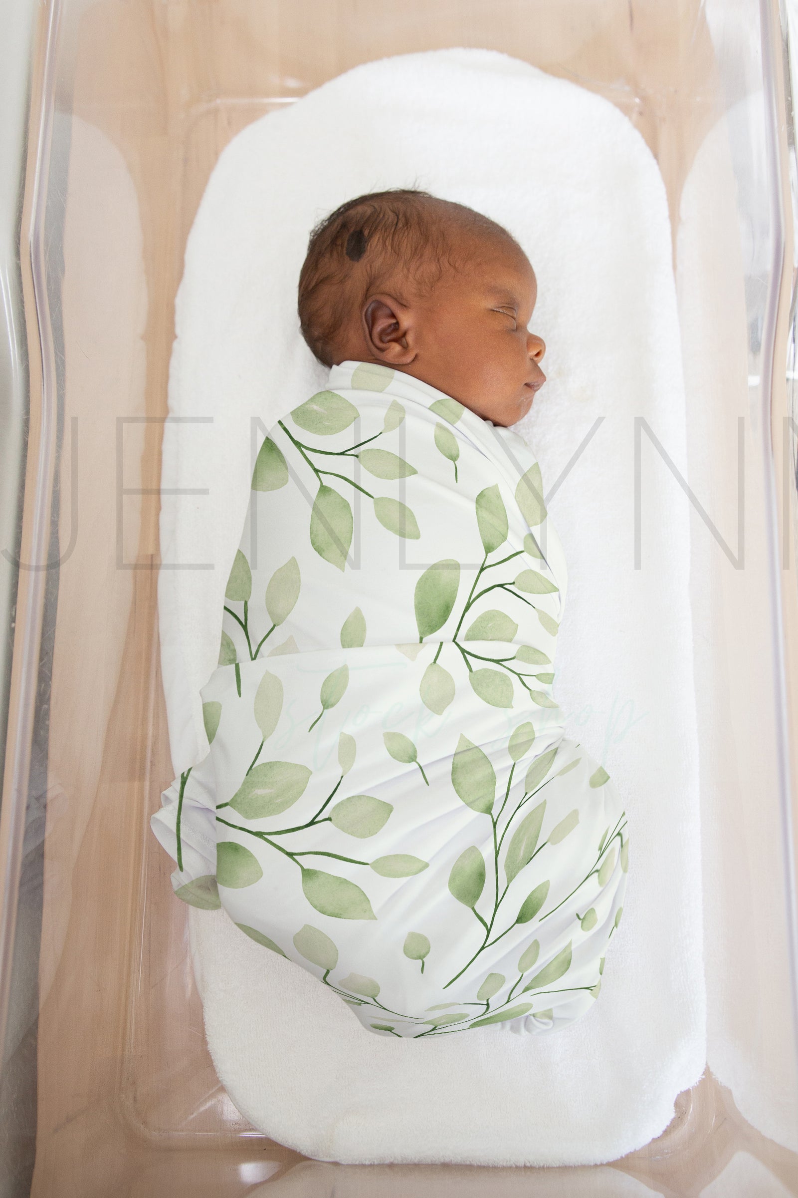 Jersey Stretch Baby Blanket Mockup in Hospital Bassinet #BE22 PSD