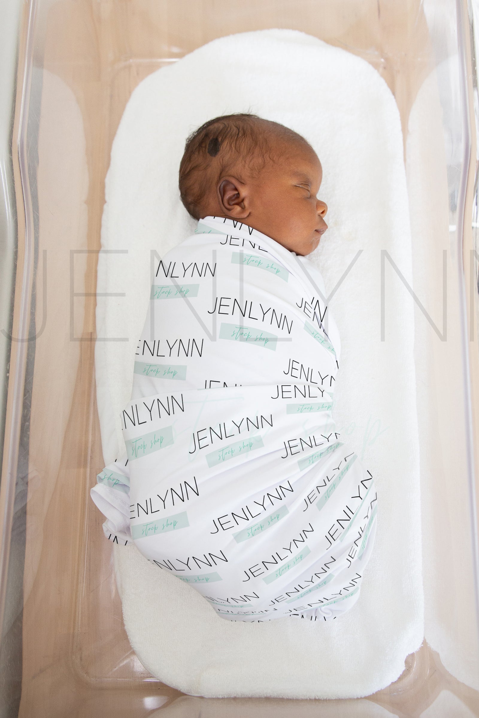 Jersey Stretch Baby Blanket Mockup in Hospital Bassinet #BE22 PSD