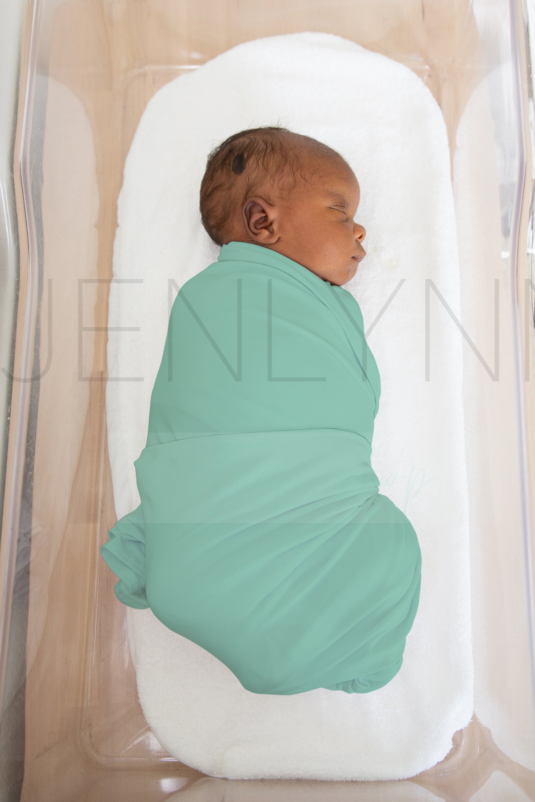 Jersey Stretch Baby Blanket Mockup in Hospital Bassinet #BE22 PSD
