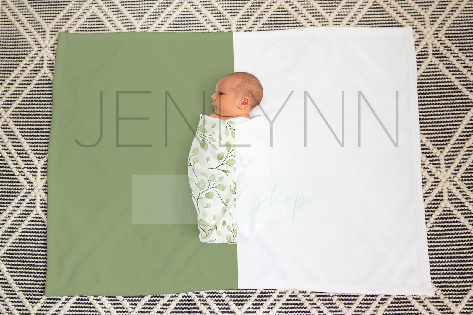 Milestone Baby Boy Blanket Mockup #12 PSD