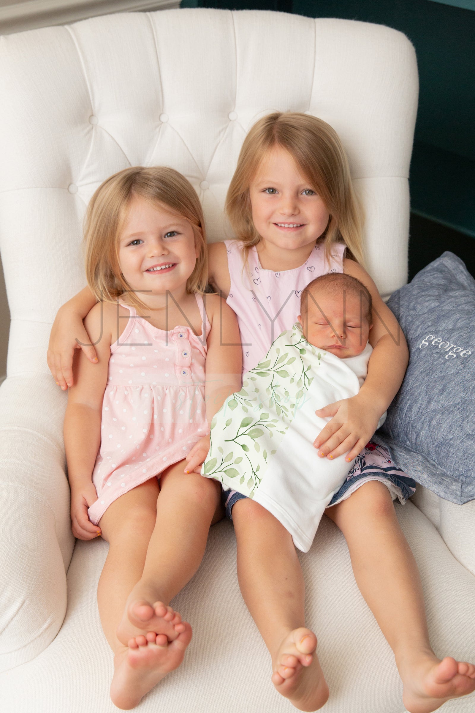 Baby Boy with Sisters Jersey Blanket Mockup #31 PSD