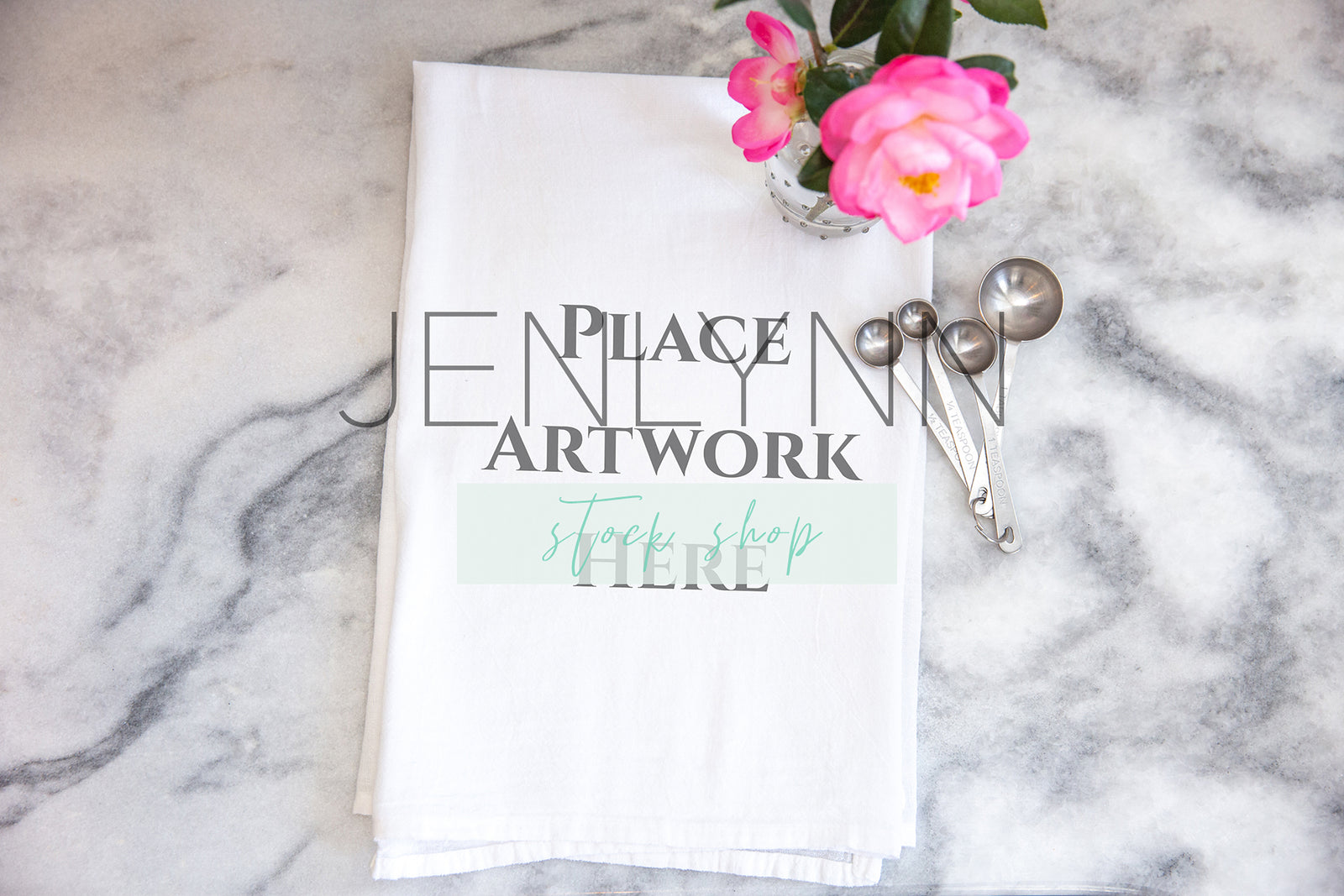 White Kitchen Towel Flatlay #8 JPG