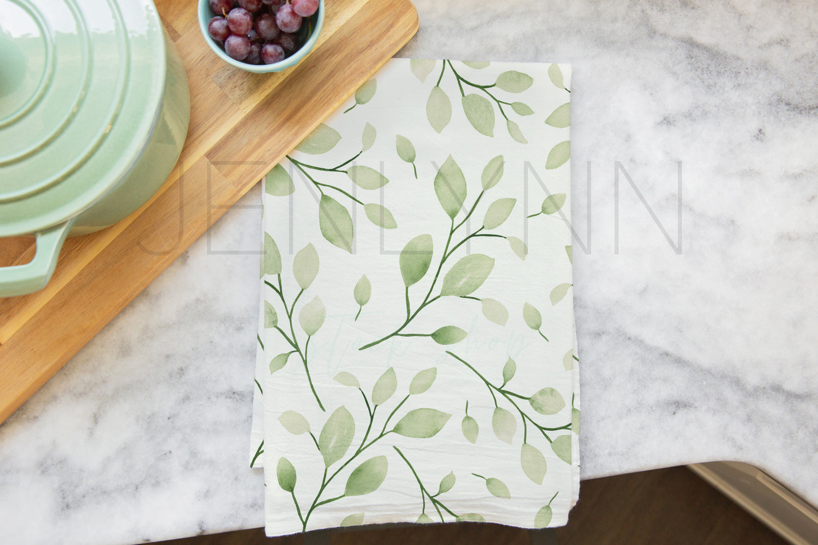 White Kitchen Towel Flatlay #14 PSD