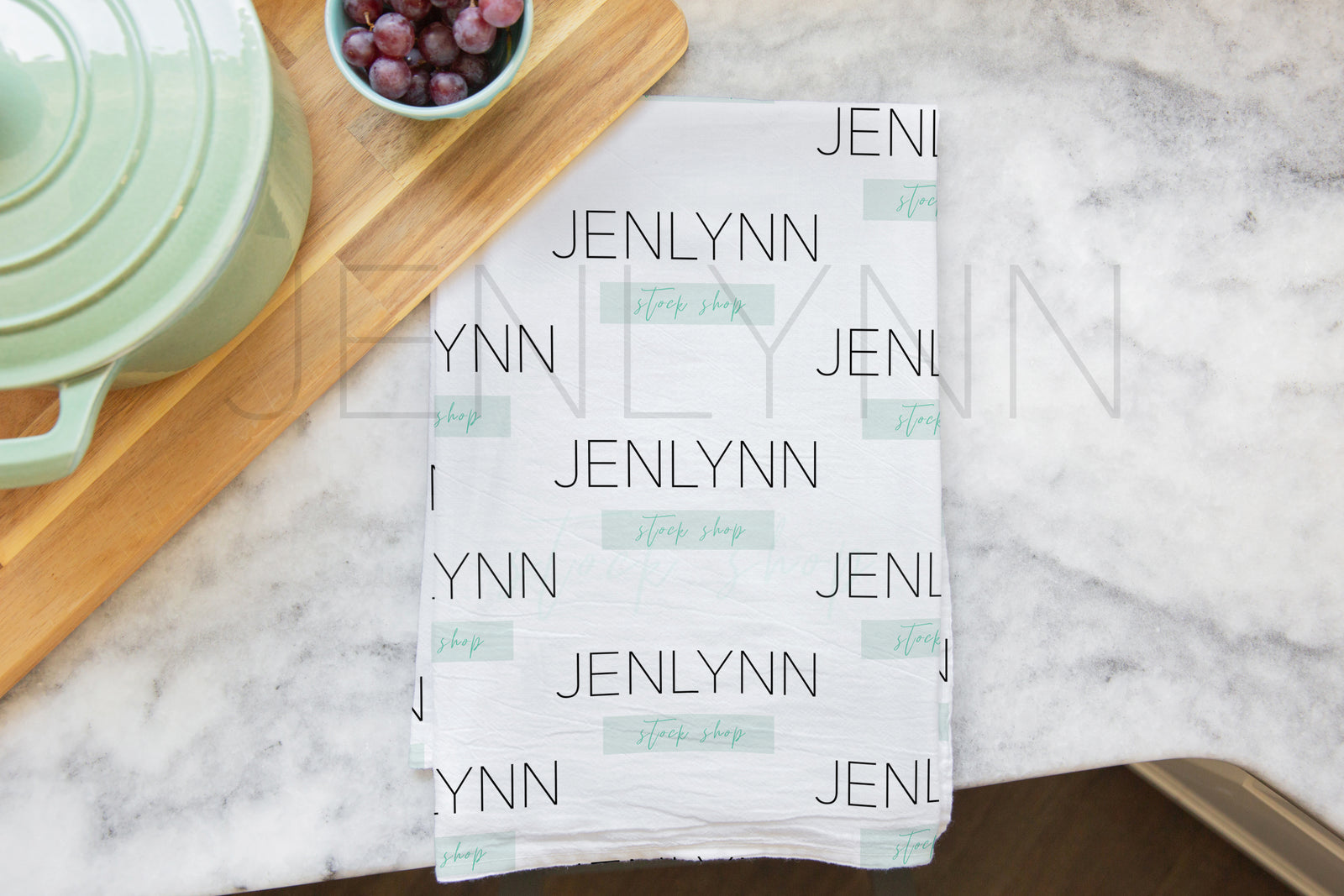 White Kitchen Towel Flatlay #14 PSD