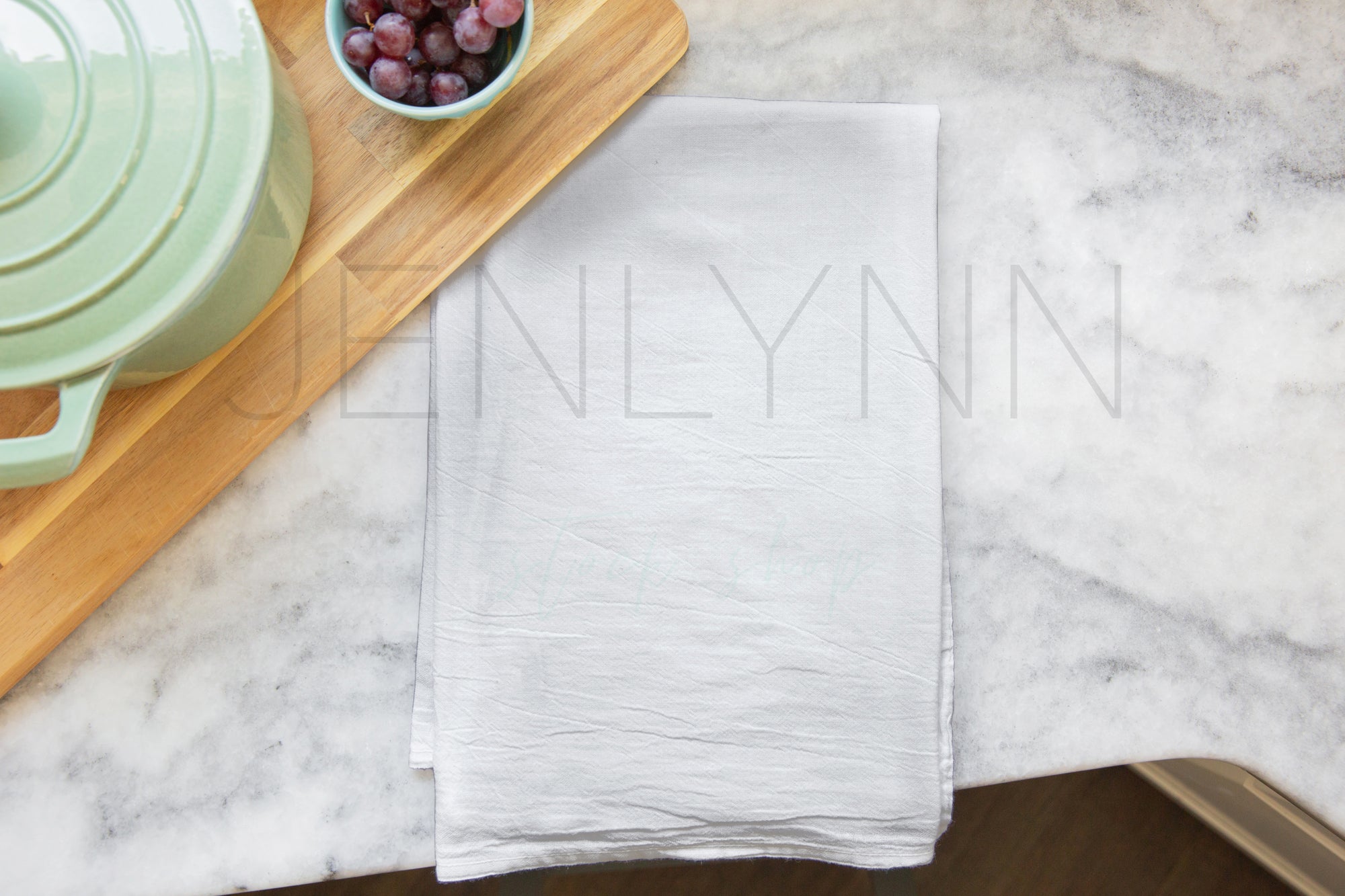 White Kitchen Towel Flatlay #14 PSD