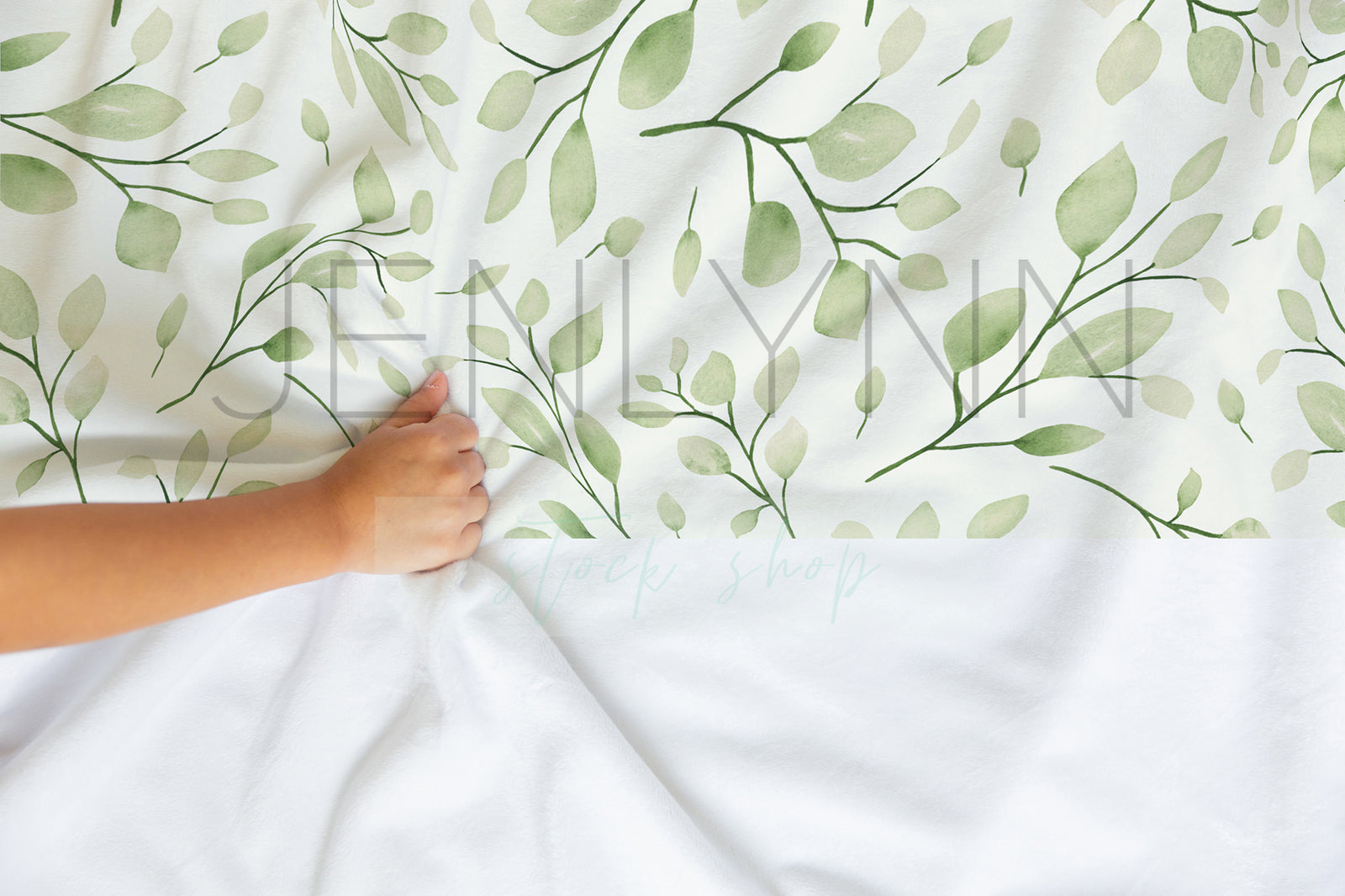 Minky Blanket with baby hand Mockup PSD