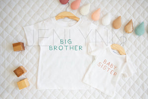 Sibling Tshirt + Baby Tshirt Mockup Flatlay #9 JPG