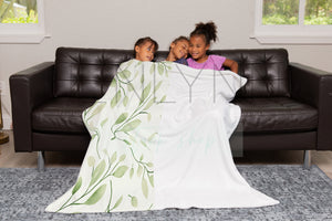 50x60 Minky Blanket + Black Models on Couch Mockup #TH05