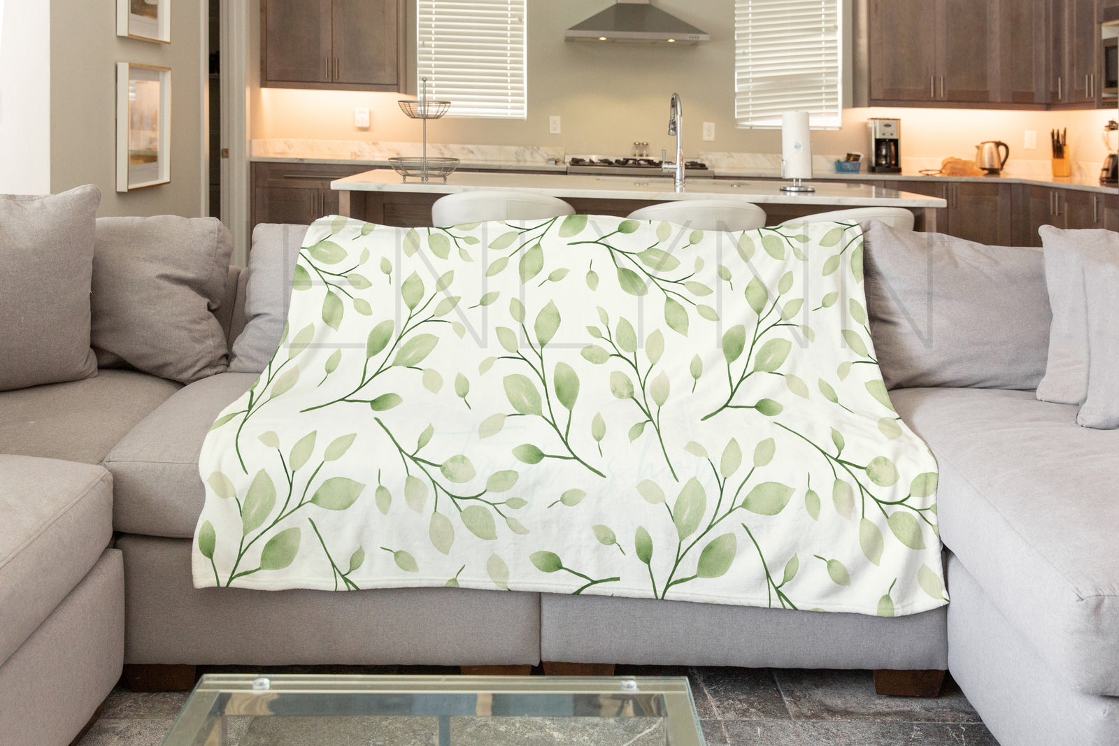 Minky Blanket on Couch Mockup #VH1