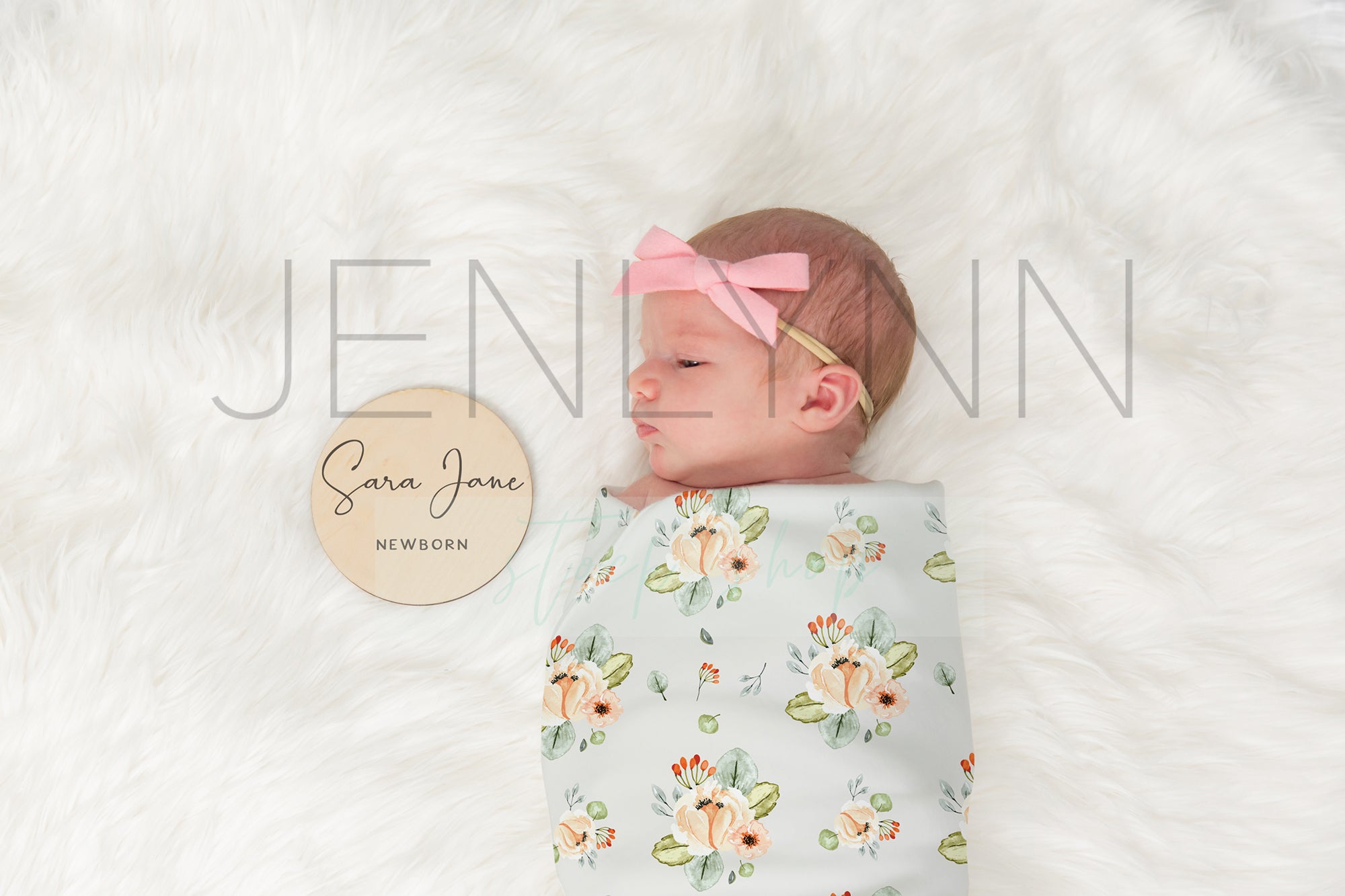 Jersey Baby Blanket Mockup with Wooden Stats sign #4 PSD