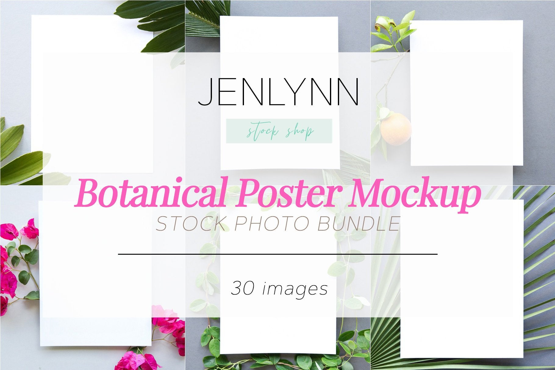 Botanical Poster Mockup Bundle JPG