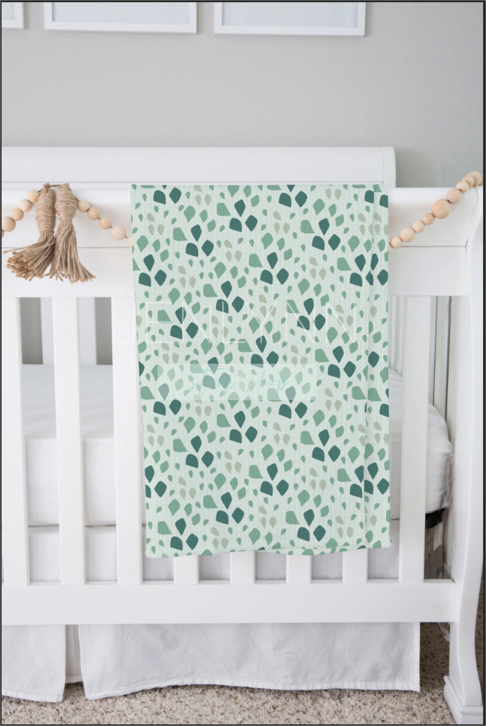 Swaddle Blanket on Crib Mockup #10 PSD