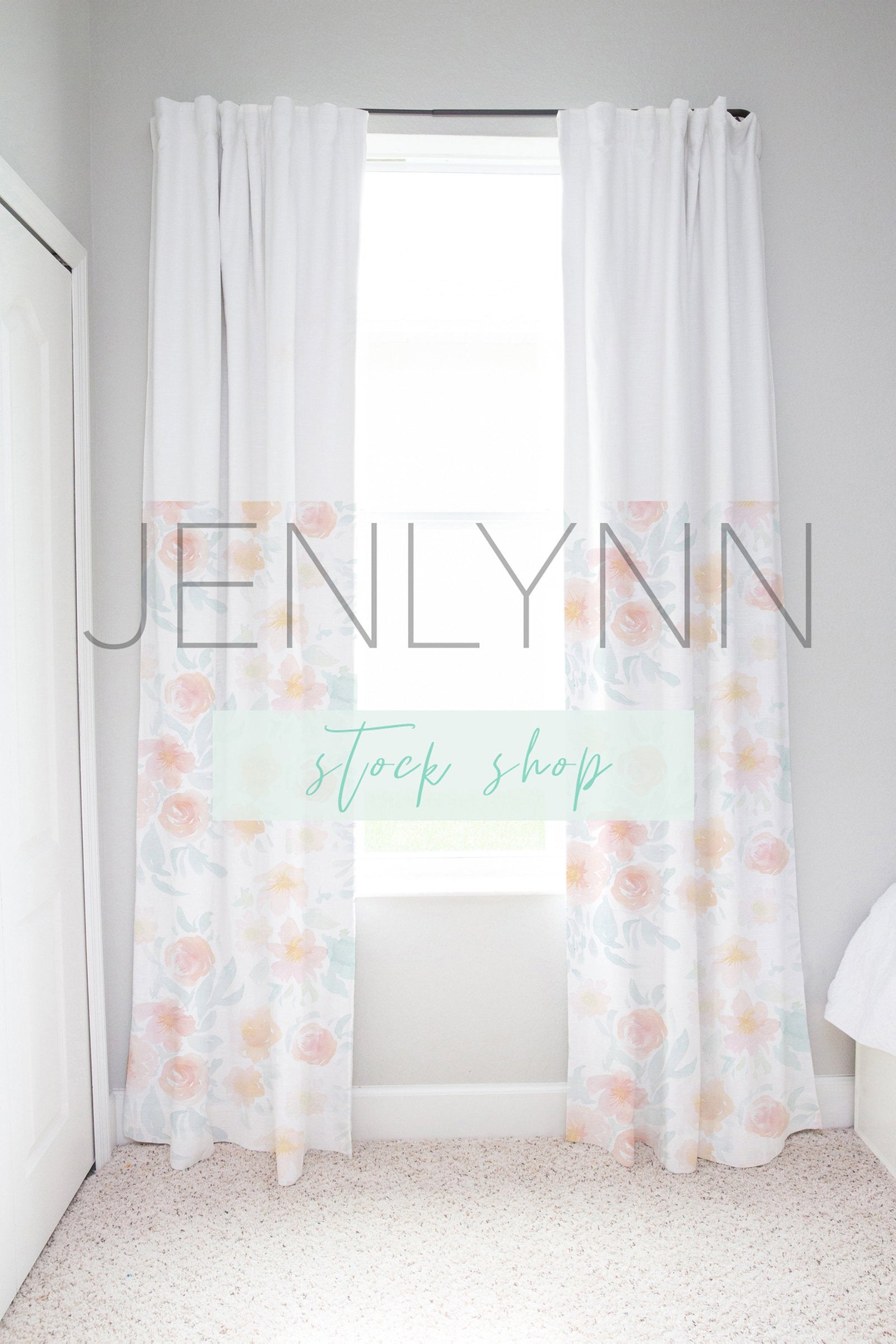 White Fabric Curtain Mockup #1