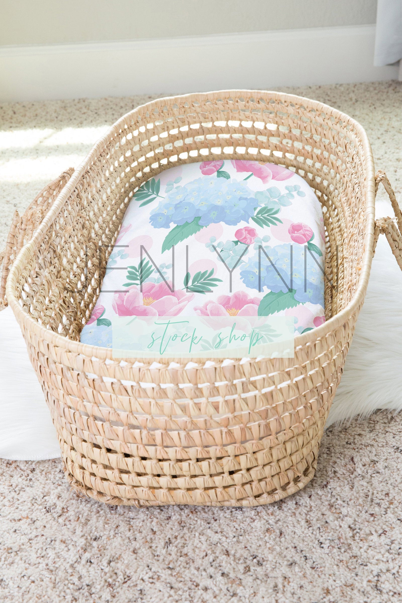 Moses Basket Sheet Mockup #5