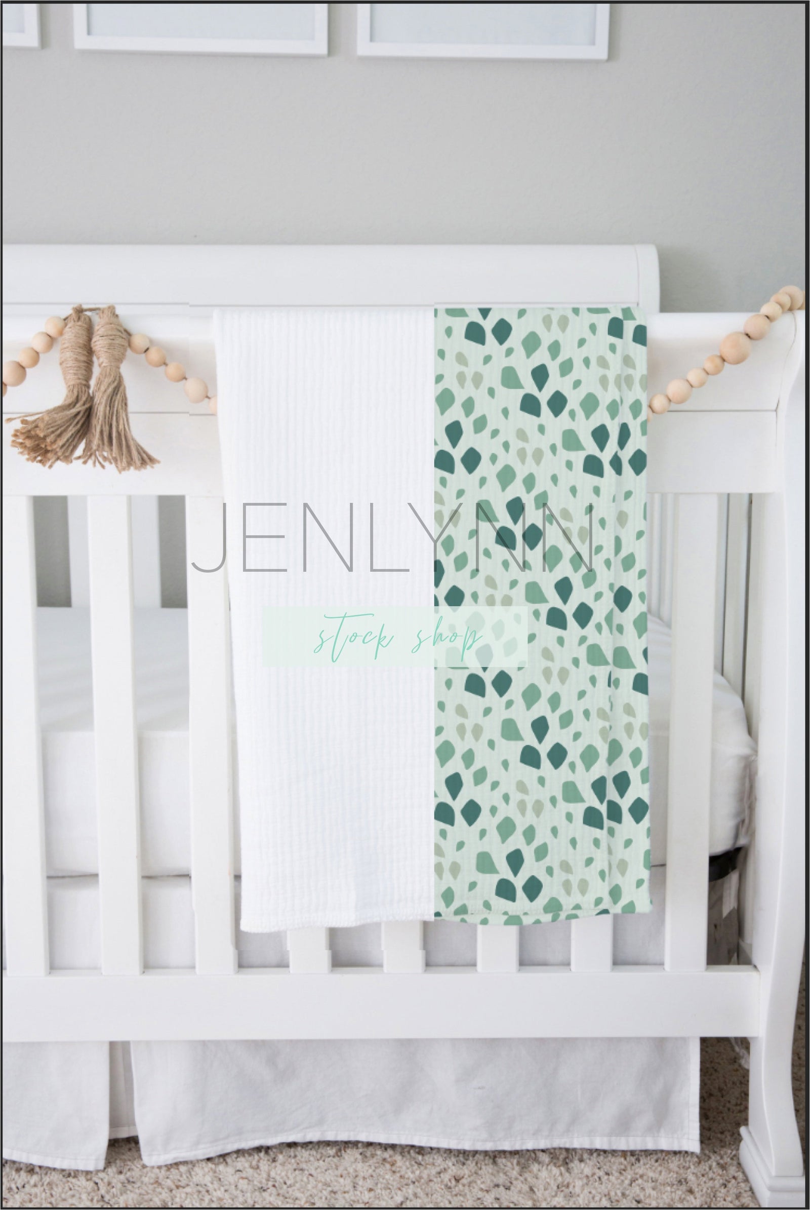 Swaddle Blanket on Crib Mockup #10 PSD