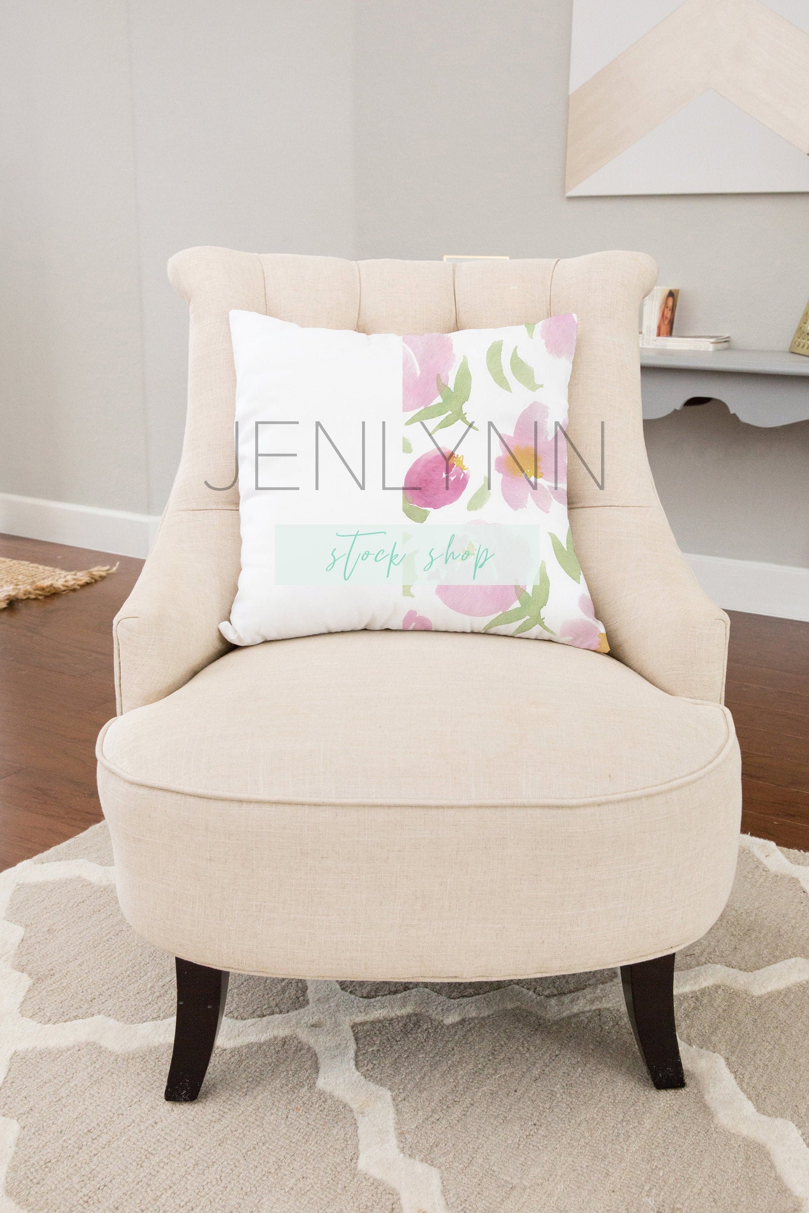 White Pillow Living Room Mockup #8