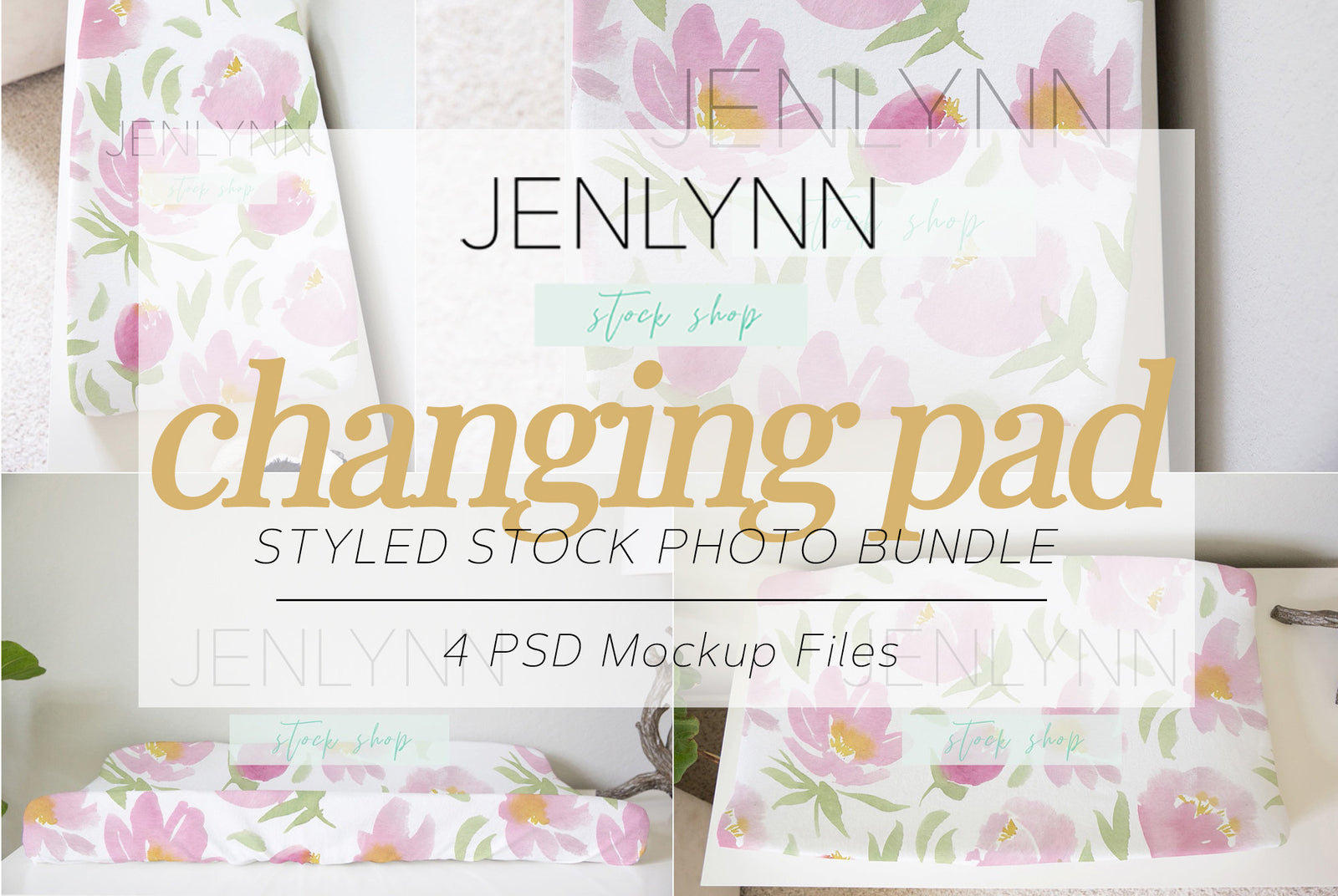 Changing Pad Cover Mockup Bundle PSD
