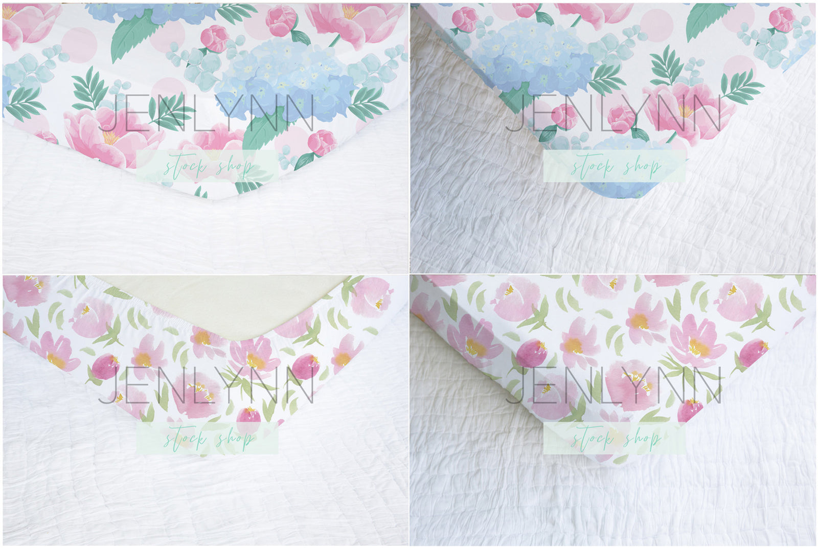 Crib Sheet Corner Mockup Bundle PSD