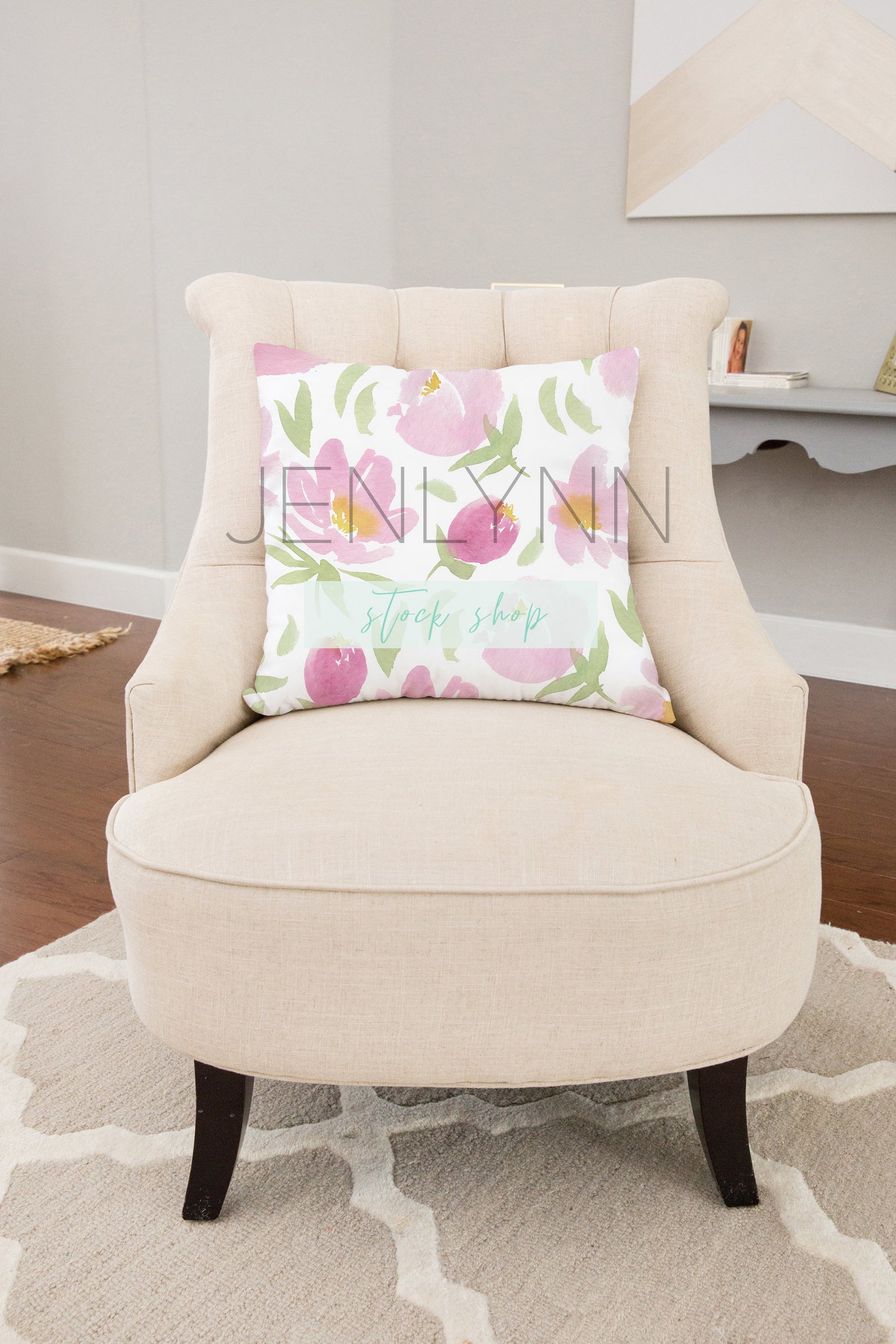 White Pillow Living Room Mockup #8