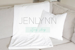 Minky Blanket and Pillow Mockup #5