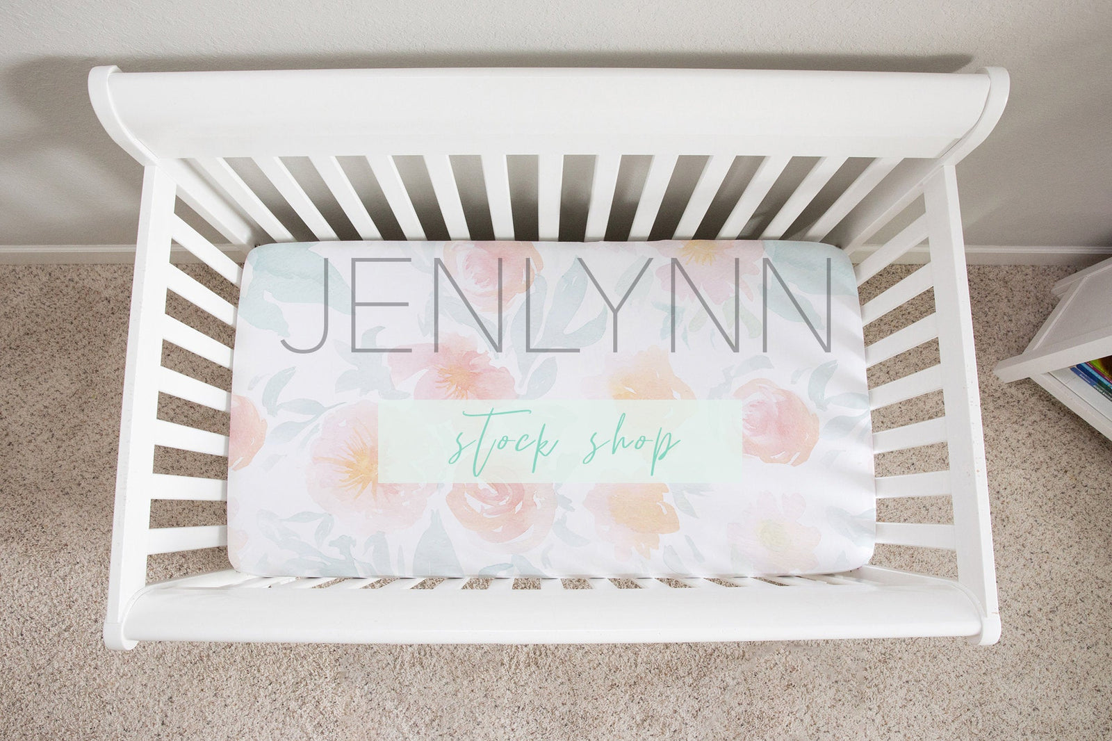 White Crib Sheet Mockup #1