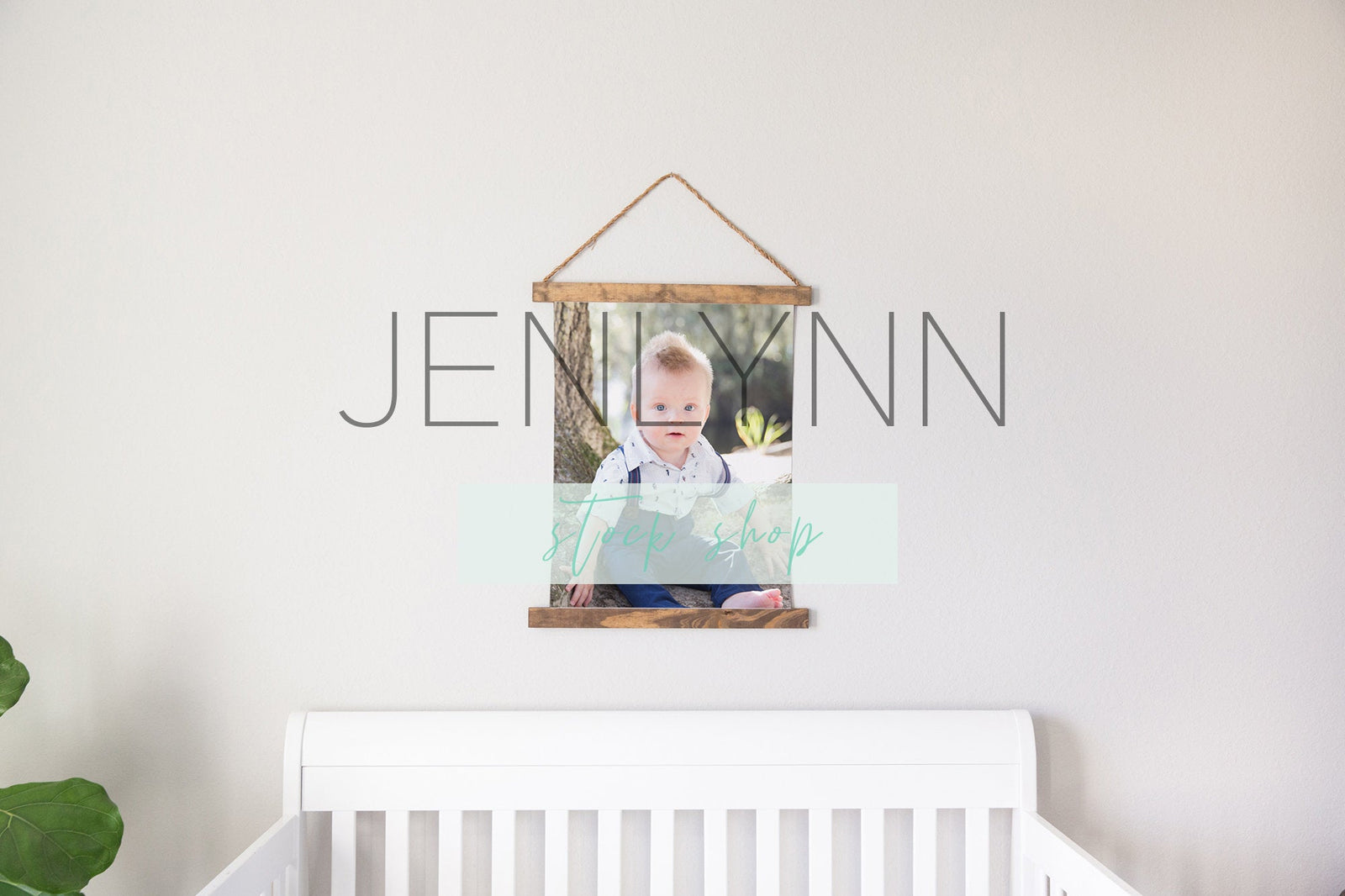 Wood Hanging Canvas Mockup #2