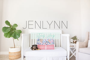 Toddler Bed Blank Wall Mockup with Puppy #7