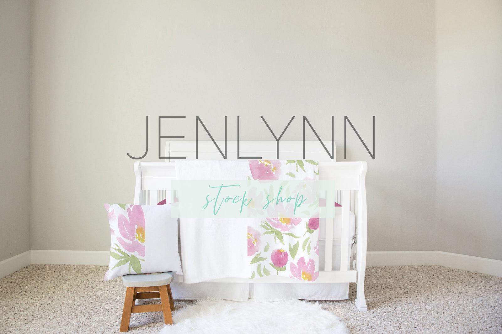 Minky and Pillow Crib Set Mockup #6