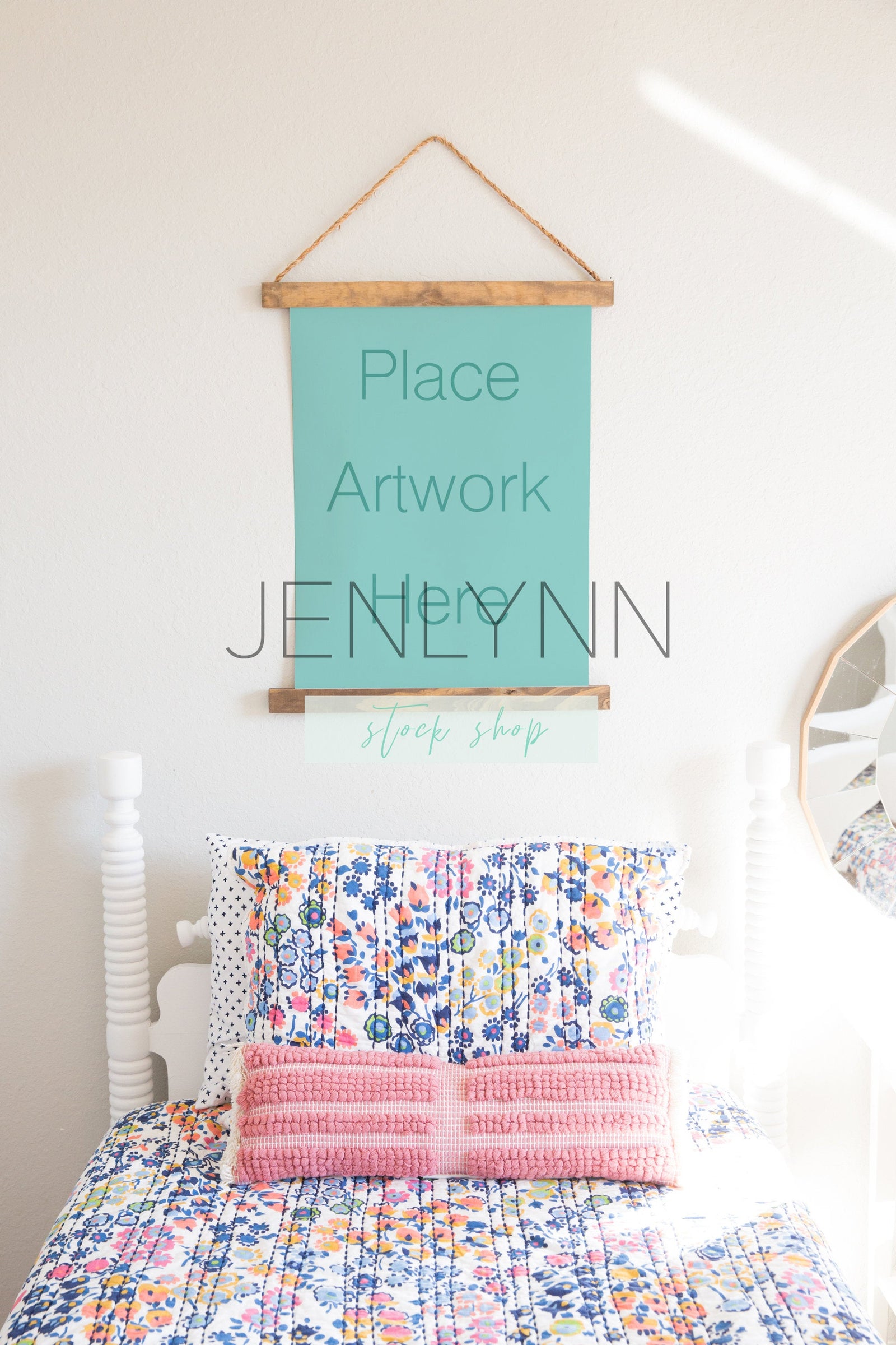 Wood Hanging Canvas Mockup #1