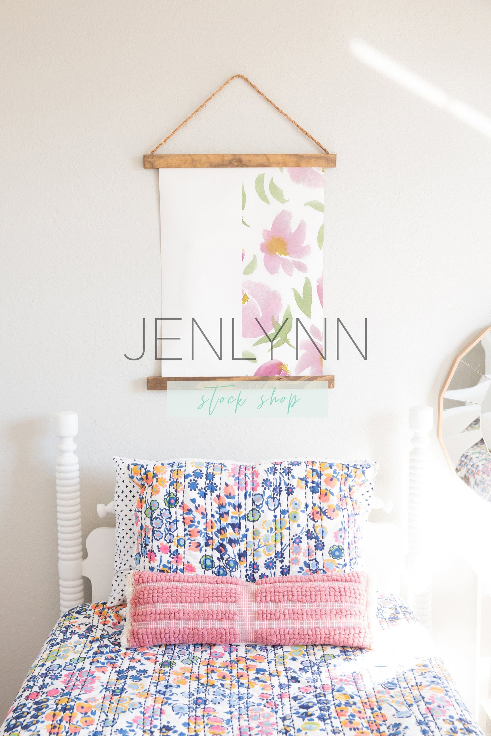 Wood Hanging Canvas Mockup #1