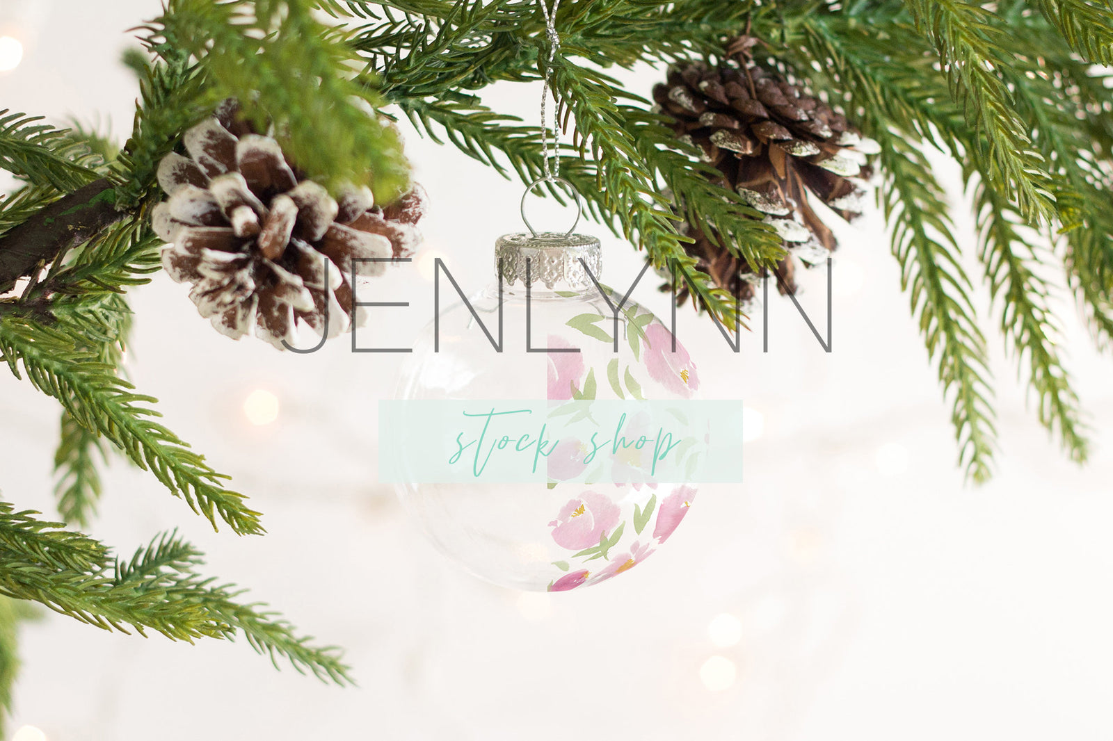 Round Glass Ornament Mockup #5