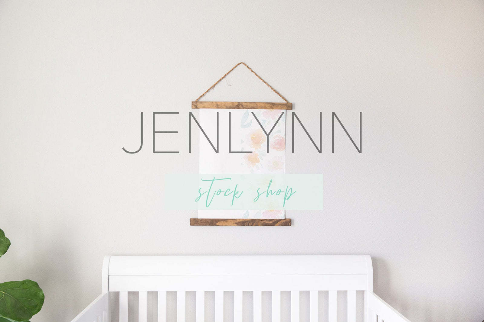 Wood Hanging Canvas Mockup #2