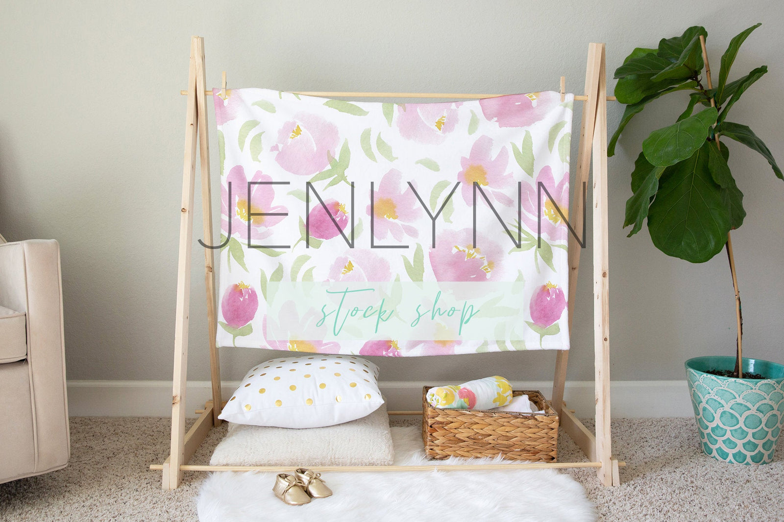 Milestone Baby Blanket Mockup #5