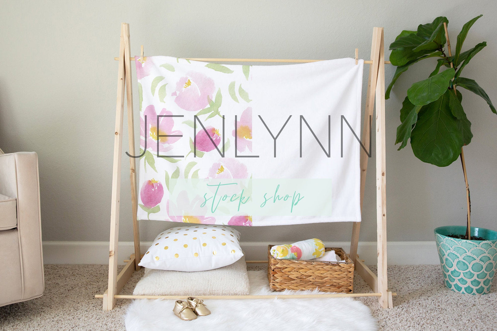 Milestone Baby Blanket Mockup #5