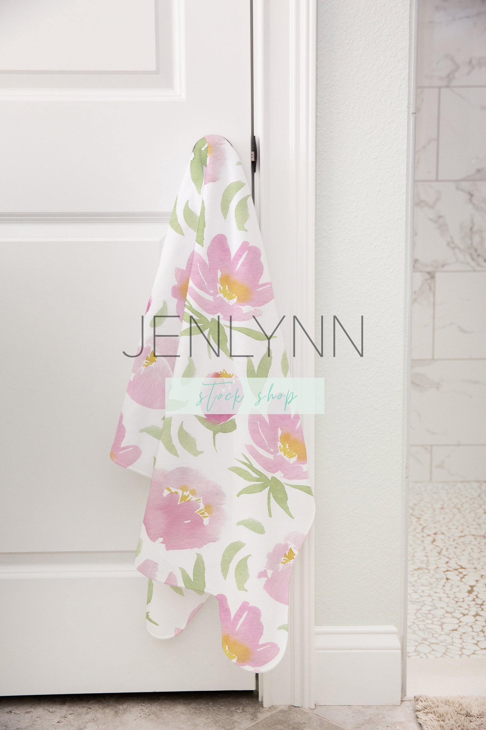 Baby Towel Mockup on door knob #7