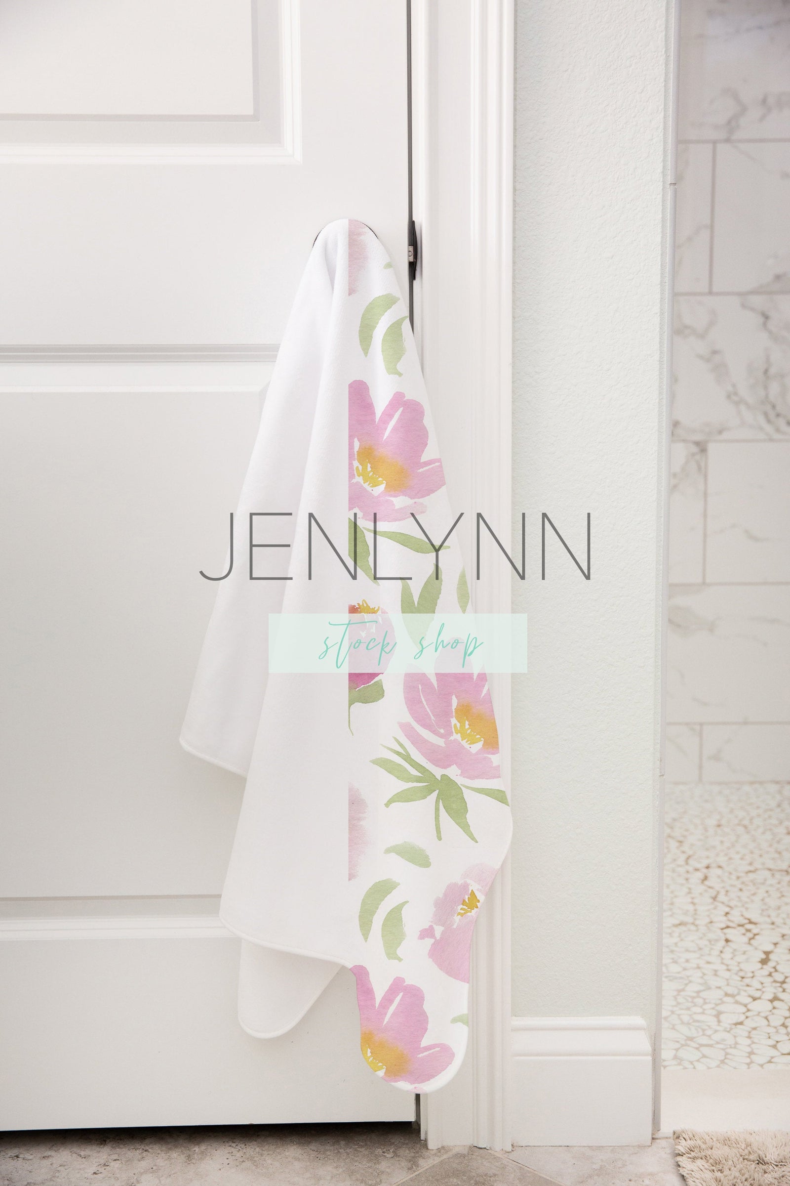 Baby Towel Mockup on door knob #7