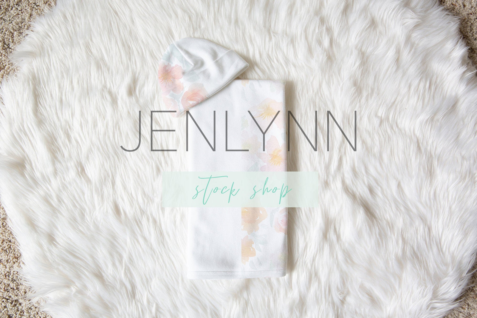 Baby Blanket and hat set mockup #10