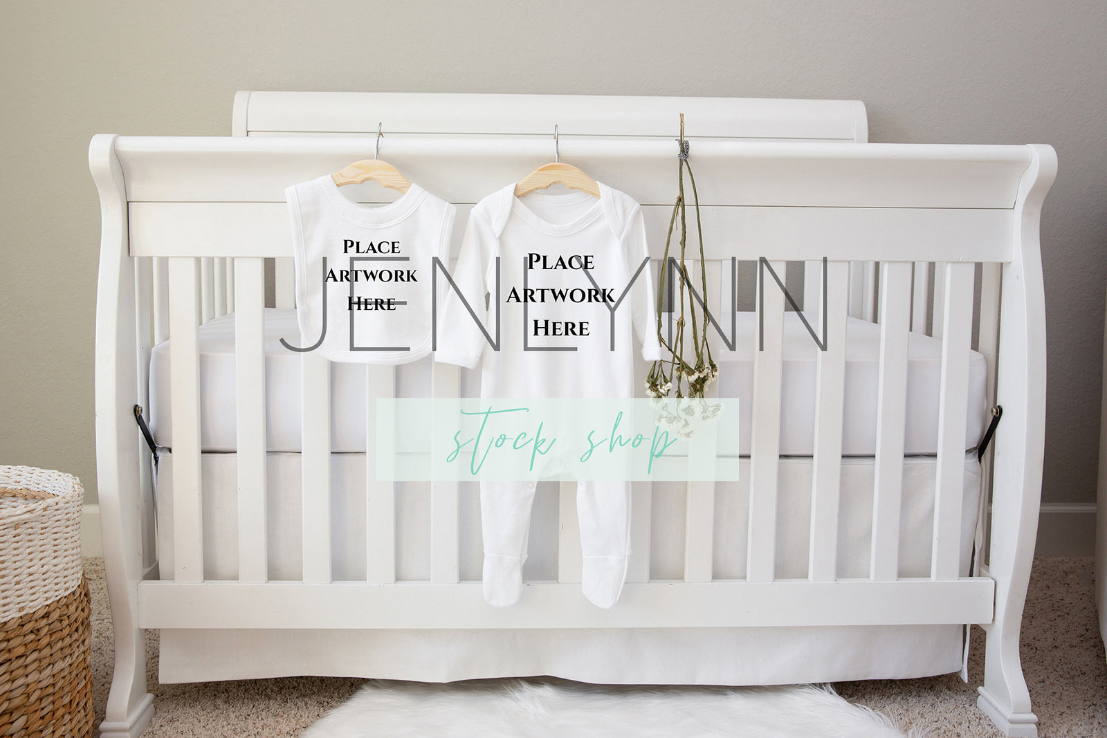 Sleepsuit and Bib Set Mockup #1